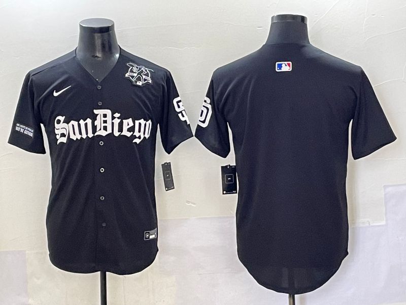 Men 2025 San Diego Padres Blank Black Five generations Joint Name Nike MLB Jersey style 6->youth mlb jersey->Youth Jersey